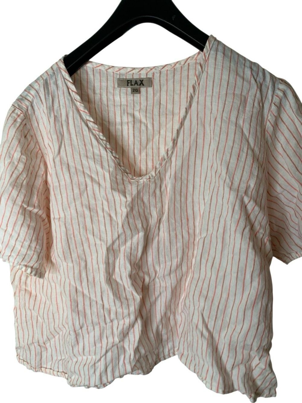 Flax 100% linen top striped 2G